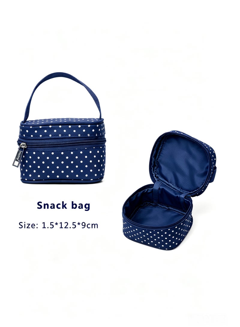 5-Piece Multifunctional Diaper Bag Set,Large Capacity Maternity Mommy Bag with Bottle Holder, Snack Pouch & Changing Mat, Multi-functional Waterproof Travel Tote for Baby Care - Image 5