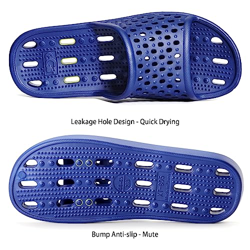 Xomiboe Shower Shoes Men Women Non Slip Bathroom House Slippers College Dorm Room Essentials for Girls Kids Shower Sandals Swimming Water Shoe (Blue,EU44-45) - Image 4