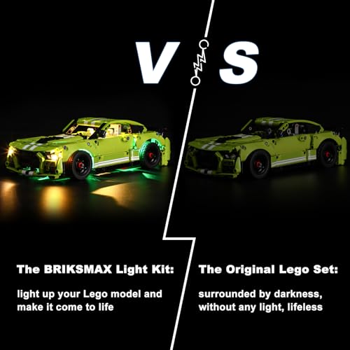 BRIKSMAX Led Lighting Kit for Techinc Ford Mustang Shelby GT500 Compatible with Lego Technic Car Set 42138 Model Not Include The Lego Set - Image 5