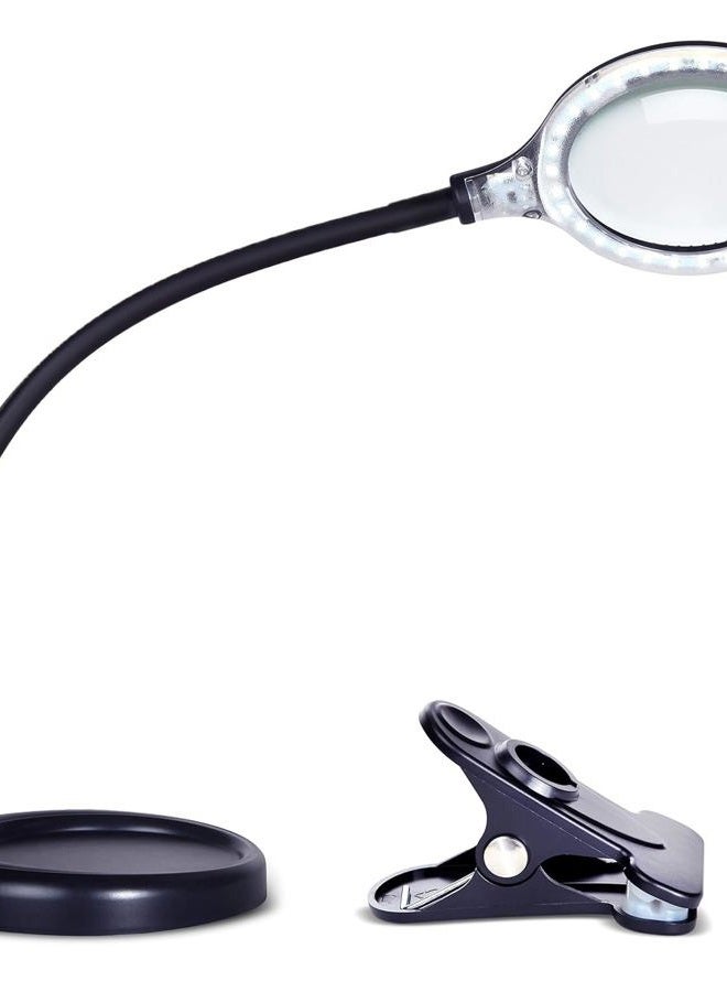 brightech LightView Pro Flex 2-in-1 Magnifying Glass LED Lamp - Lighted Magnifier with Stand & Clamp - for Desk, Sewing, Table - Bright Light for Reading, Crafts - 2.25x Magnification - Image 1
