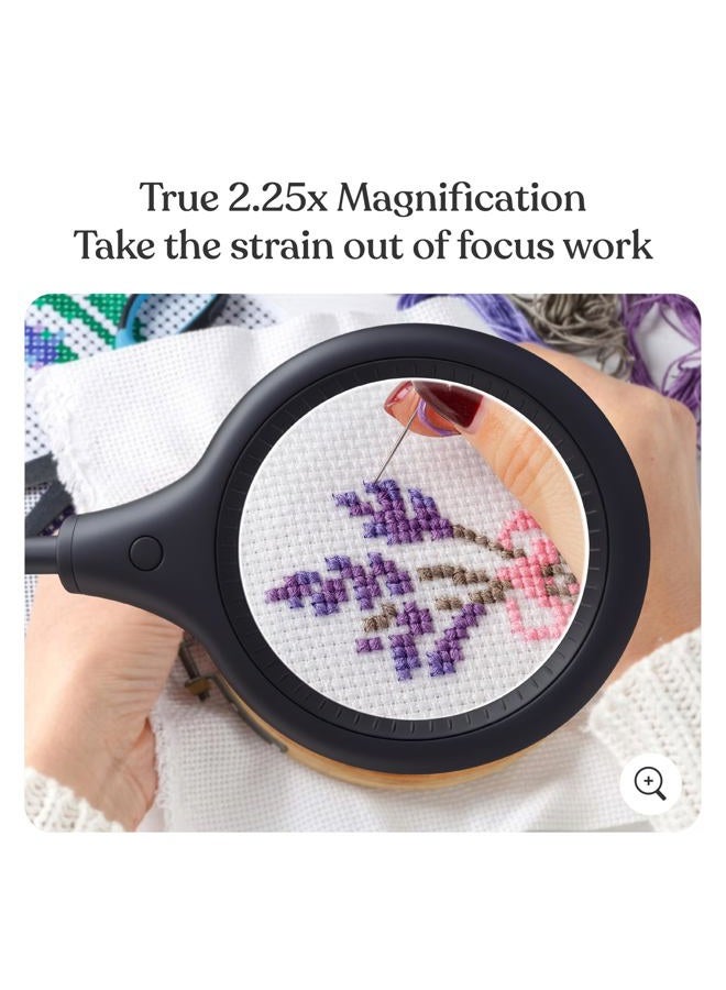 brightech LightView Pro Flex 2-in-1 Magnifying Glass LED Lamp - Lighted Magnifier with Stand & Clamp - for Desk, Sewing, Table - Bright Light for Reading, Crafts - 2.25x Magnification - Image 4