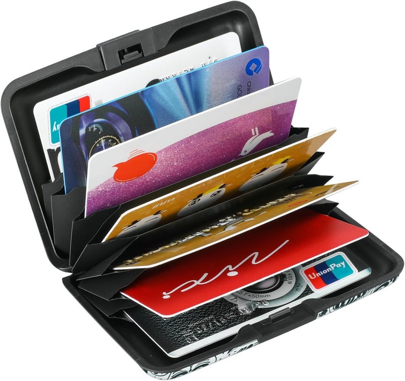ELFISH RFID Blocking Credit Cards Holder Aluminum Wallet Metal ID Case for Men Women(Monster Cats) - Image 5