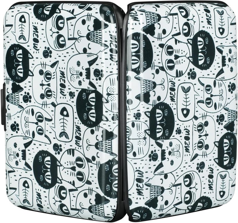 ELFISH RFID Blocking Credit Cards Holder Aluminum Wallet Metal ID Case for Men Women(Monster Cats) - Image 3