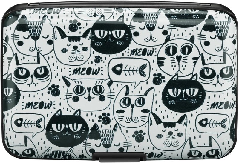 ELFISH RFID Blocking Credit Cards Holder Aluminum Wallet Metal ID Case for Men Women(Monster Cats) - Image 4