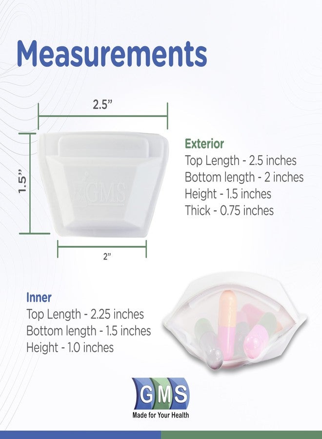 GMS Squeezable Pocket Pill Case - Small, Lightweight Pill Organizer Ideal for Travel - Holds Medicines Securely - Sturdy Design with Easy Fuss-Free Access - 2 Inch Pocket Sized & Discreet - 2 Pack - Image 3