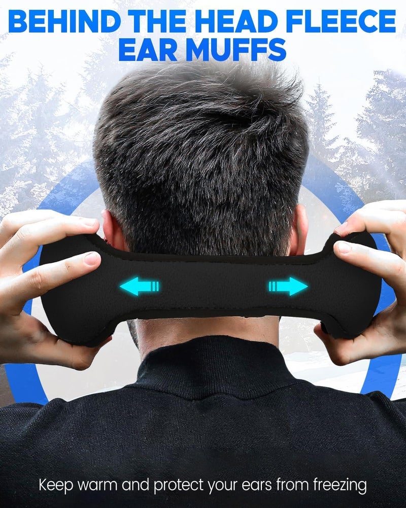 NORTHWIND Winter ear muffs for men, ear muffs for women, ear cover for winter,Behind The Head Style Winter Earmuffs,Foldable ear muff (Black) - Image 4
