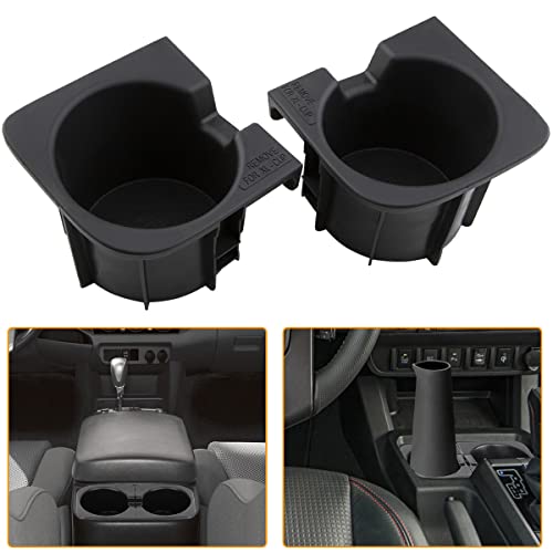 NFSpeeding Cup Holder Inserts Fits 2005-2017 Tacoma Front Drinks Holder Center Console Replace 66991-04012 66992-04012 Black - Image 5