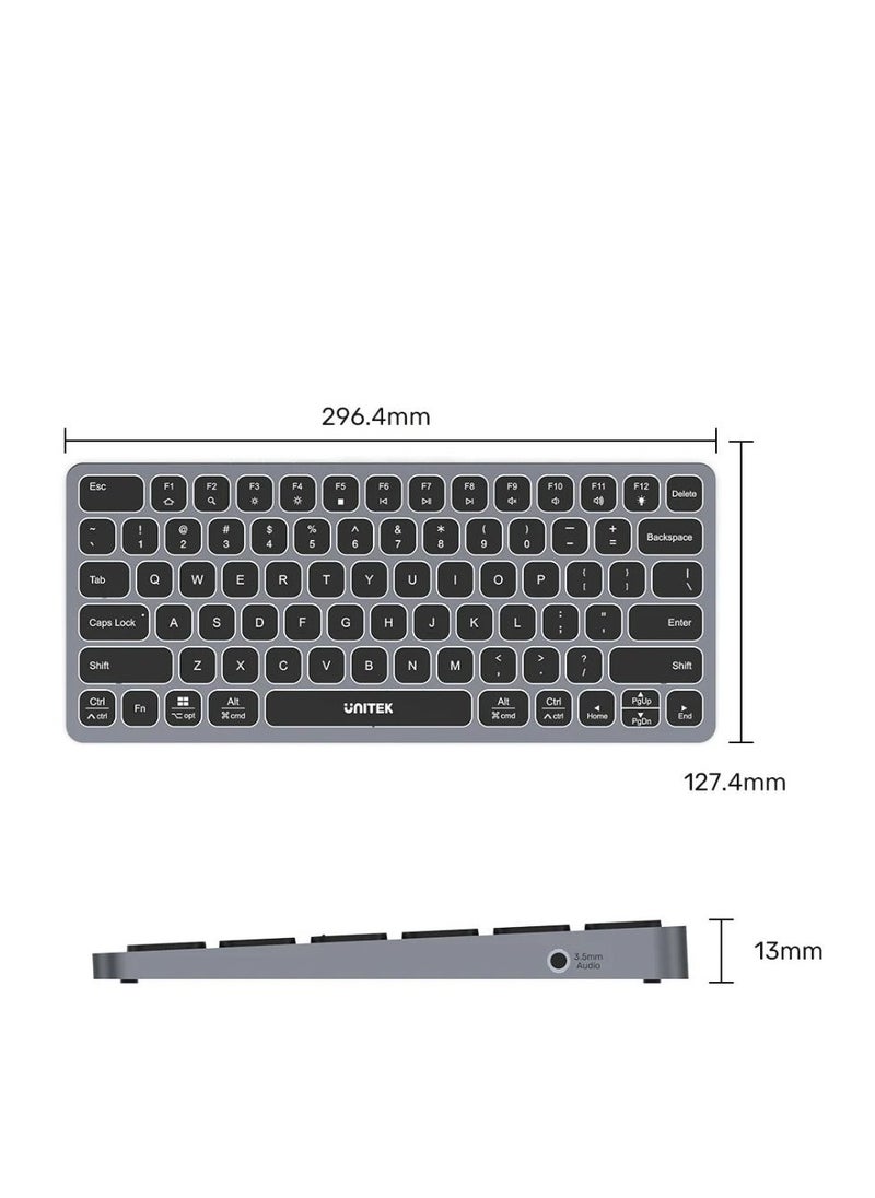 UNITEK - UNITEK 9-in-1 USB-C Keyboard Hub with HDMI, USB 3.0, Ethernet, SD/TF Card Reader, and Power Delivery – All-in-One Docking Station for Laptops, Tablets, and Smartphones - Image 1