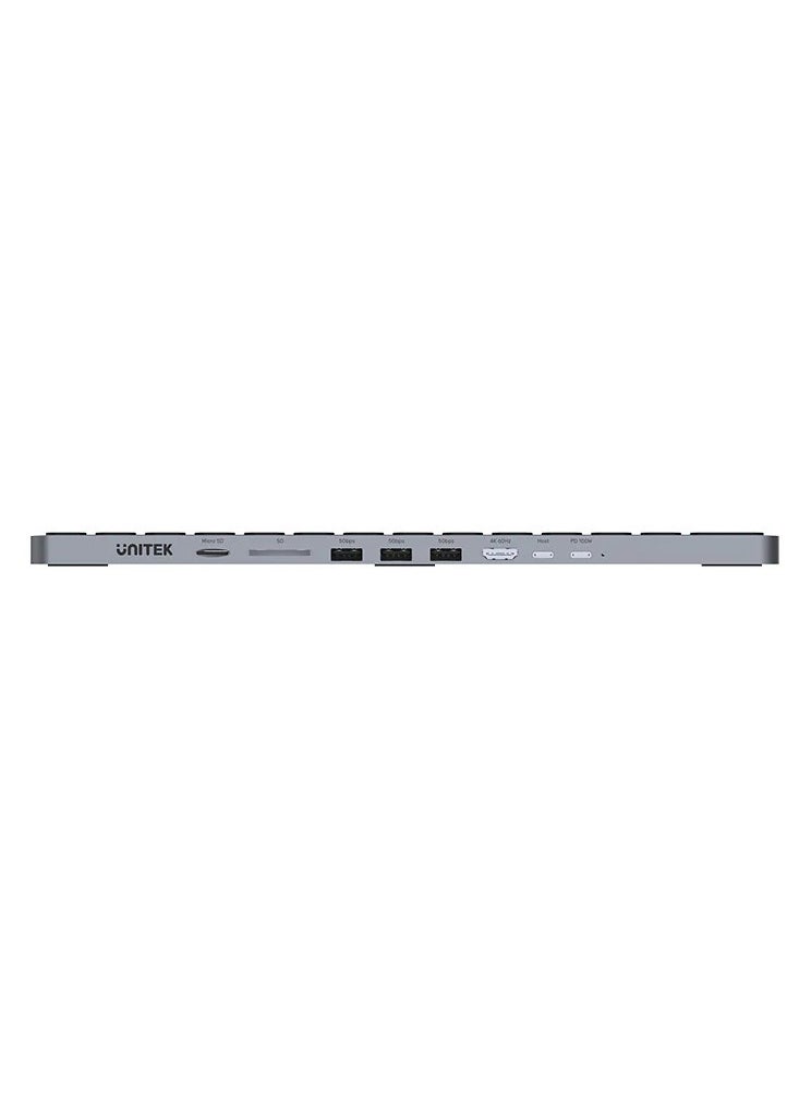UNITEK - UNITEK 9-in-1 USB-C Keyboard Hub with HDMI, USB 3.0, Ethernet, SD/TF Card Reader, and Power Delivery – All-in-One Docking Station for Laptops, Tablets, and Smartphones - Image 1