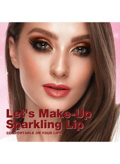 Jolilab Sparkling Lipstick Lip Gloss Long Lasting Waterproof Moisturizer Lip Balm Glitter Shimmer Metallic Lipstick, Diamond Shiny Lipstick For Women Girls,Non-Sticky(4, 01+02+03+05)  - Image 1