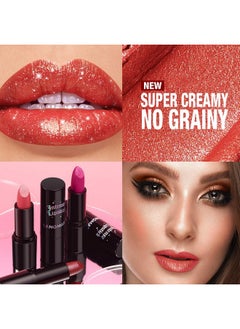 Jolilab Sparkling Lipstick Lip Gloss Long Lasting Waterproof Moisturizer Lip Balm Glitter Shimmer Metallic Lipstick, Diamond Shiny Lipstick For Women Girls,Non-Sticky(4, 01+02+03+05)  - Image 3
