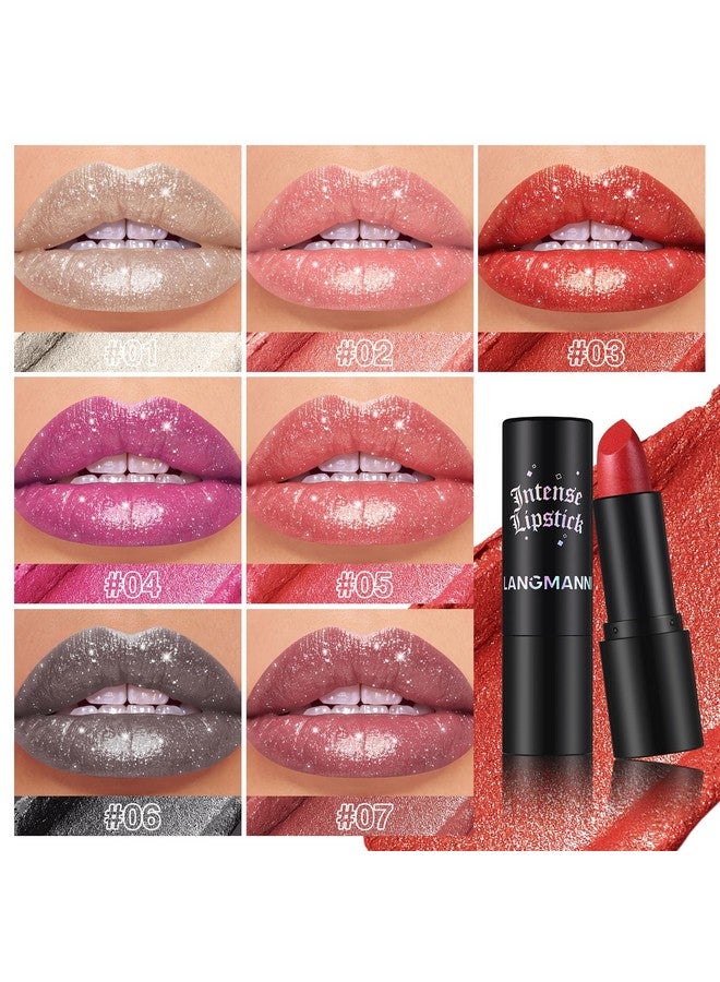 Jolilab Sparkling Lipstick Lip Gloss Long Lasting Waterproof Moisturizer Lip Balm Glitter Shimmer Metallic Lipstick, Diamond Shiny Lipstick For Women Girls,Non-Sticky(4, 01+02+03+05) - Image 2