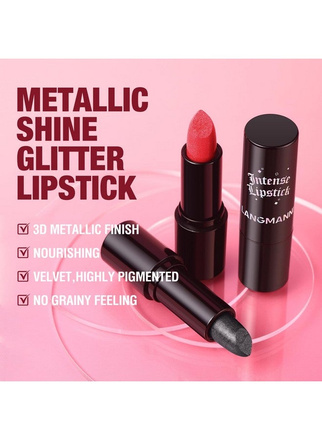 Jolilab Sparkling Lipstick Lip Gloss Long Lasting Waterproof Moisturizer Lip Balm Glitter Shimmer Metallic Lipstick, Diamond Shiny Lipstick For Women Girls,Non-Sticky(4, 01+02+03+05) - Image 4