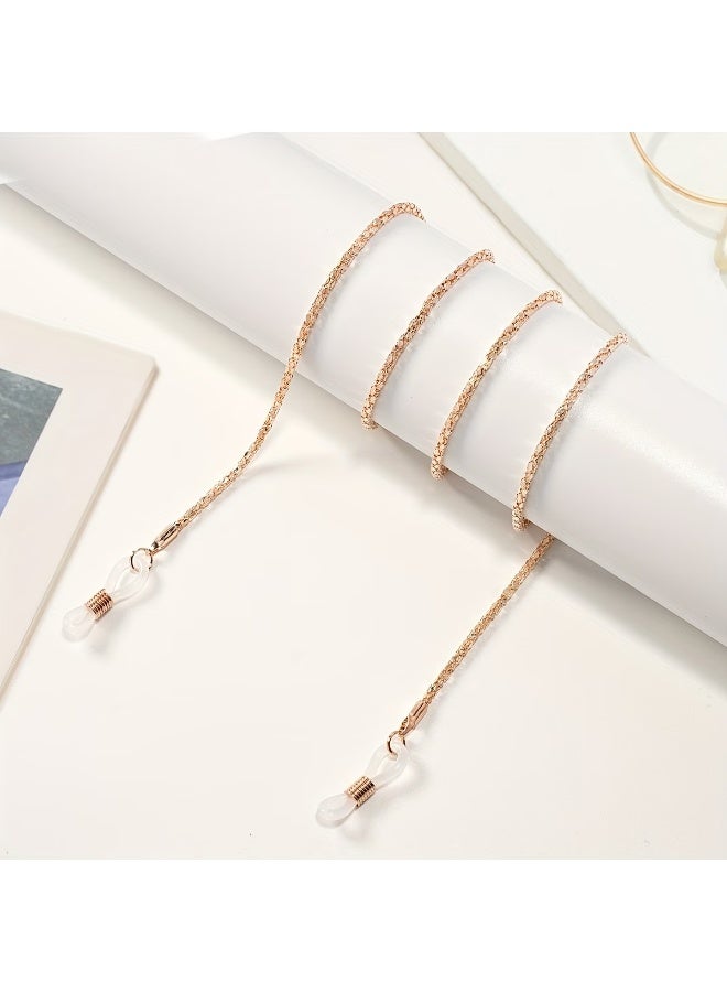 4PCS Vintage Alloy Glasses Chain Strap Set – Hollow Out Eyewear Retainer Holder, Non-Slip Sunglasses Chain for Women, Multi-Color Fashion Eyeglass Accessory - Image 3