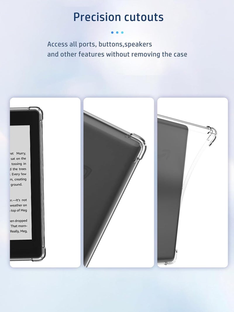 NOUKAJU لجميع طرازات Amazon Kindle Paperwhite الجديدة تمامًا وغطاء حالة Kindle Colorsoft Signature Edition، غطاء لجهاز Kindle Paperwhite مقاس 7 بوصة (الجيل الثاني عشر) 2024، TPU، مقاوم للسقوط، مضاد للخدش (شفاف) - Image 3