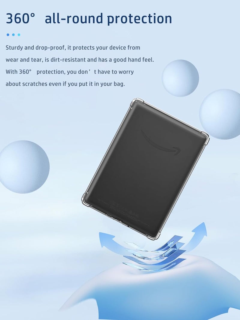 NOUKAJU لجميع طرازات Amazon Kindle Paperwhite الجديدة تمامًا وغطاء حالة Kindle Colorsoft Signature Edition، غطاء لجهاز Kindle Paperwhite مقاس 7 بوصة (الجيل الثاني عشر) 2024، TPU، مقاوم للسقوط، مضاد للخدش (شفاف) - Image 4