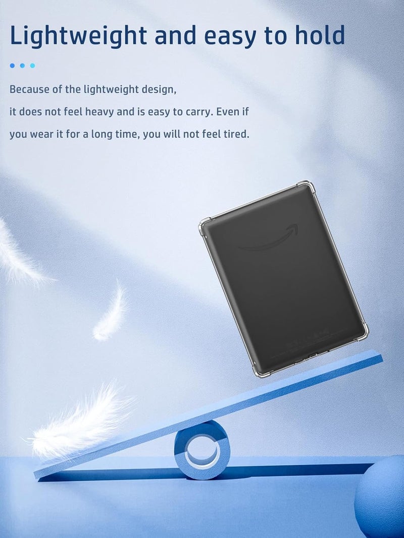NOUKAJU لجميع طرازات Amazon Kindle Paperwhite الجديدة تمامًا وغطاء حالة Kindle Colorsoft Signature Edition، غطاء لجهاز Kindle Paperwhite مقاس 7 بوصة (الجيل الثاني عشر) 2024، TPU، مقاوم للسقوط، مضاد للخدش (شفاف) - Image 5