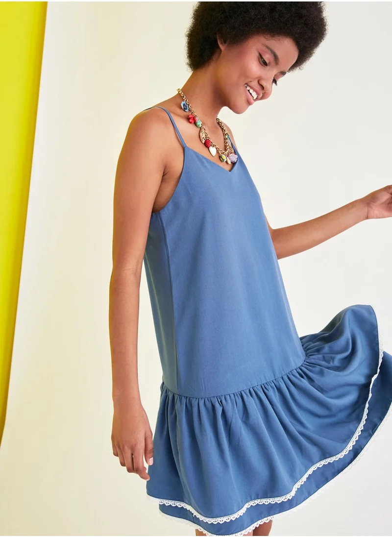 trendyol Pleated Skater Dress
