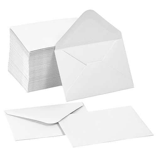 Ouzoustate 100 Pack Gift Card Envelopes 4 x 2.75" Mini Envelopes 120GSM Small Paper Business Gift Card Sleeves Bulk,Tiny Little Greeting Card Envelope Pockets for Invitation (White) - Image 1