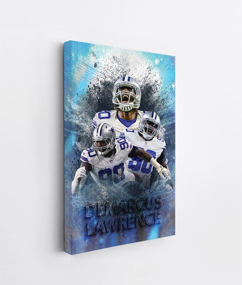 TNESSENTIAL Demarcus Lawrence Wall Art Dallas Cowboys Framed Canvas Poster Football Wall Art Print NFL Artwork Home Decor D37 Birthday Gift - Image 4