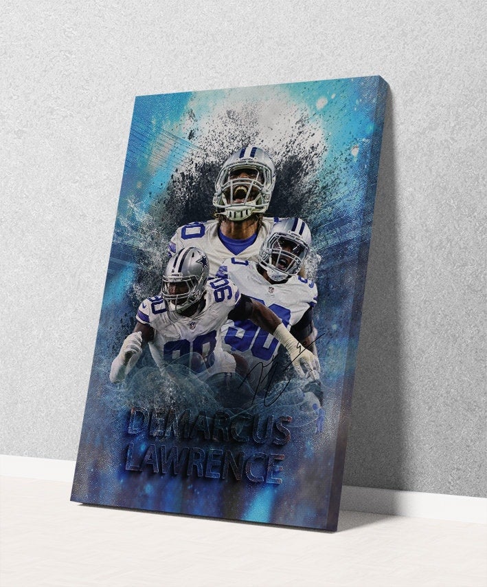 TNESSENTIAL Demarcus Lawrence Wall Art Dallas Cowboys Framed Canvas Poster Football Wall Art Print NFL Artwork Home Decor D37 Birthday Gift - Image 2