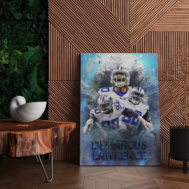 TNESSENTIAL Demarcus Lawrence Wall Art Dallas Cowboys Framed Canvas Poster Football Wall Art Print NFL Artwork Home Decor D37 Birthday Gift - Image 3