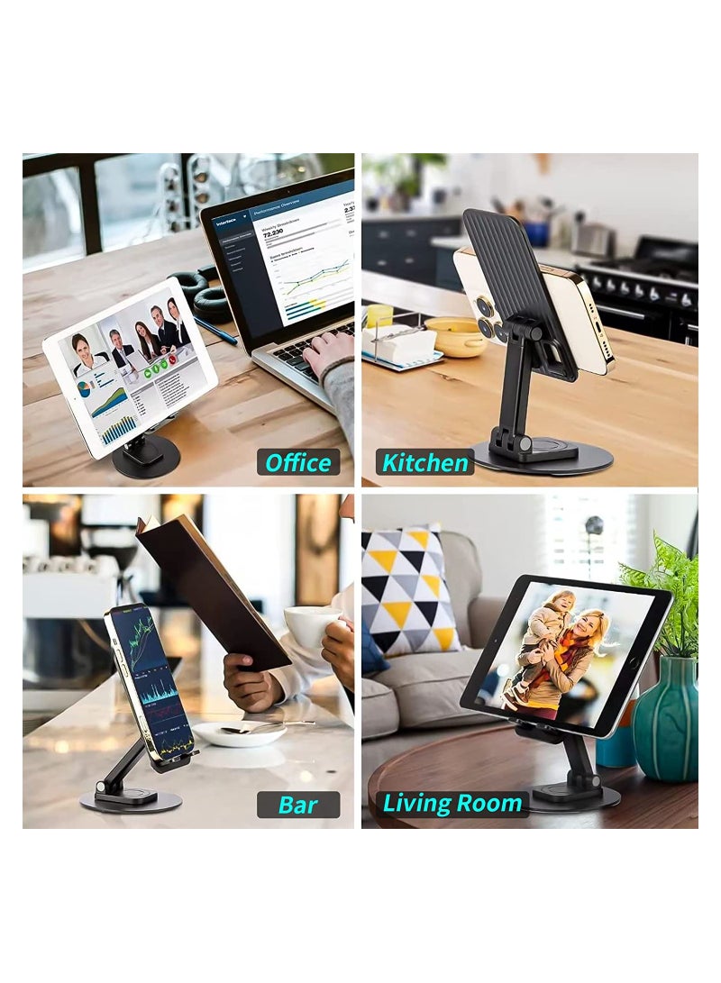 KASTWAVE Cell Phone Stand Holder, Fully Adjustable Foldable Desktop Phone Holder, Portable Cradle with Dock Mobile Phone iPhone 14 iPad Tablet 4-10 Inches Desk Accessories - Image 3