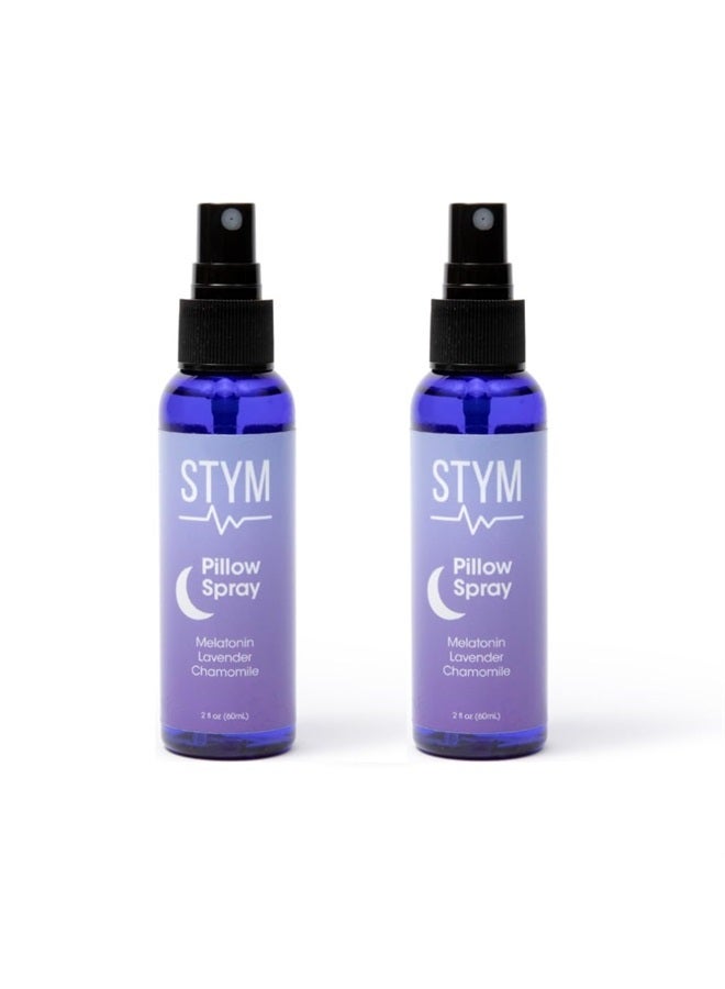 STYM Pillow Spray for Better Sleep with Melatonin, Lavender, and Chamomile, 2 Fl Oz, 2-Pack - Image 1