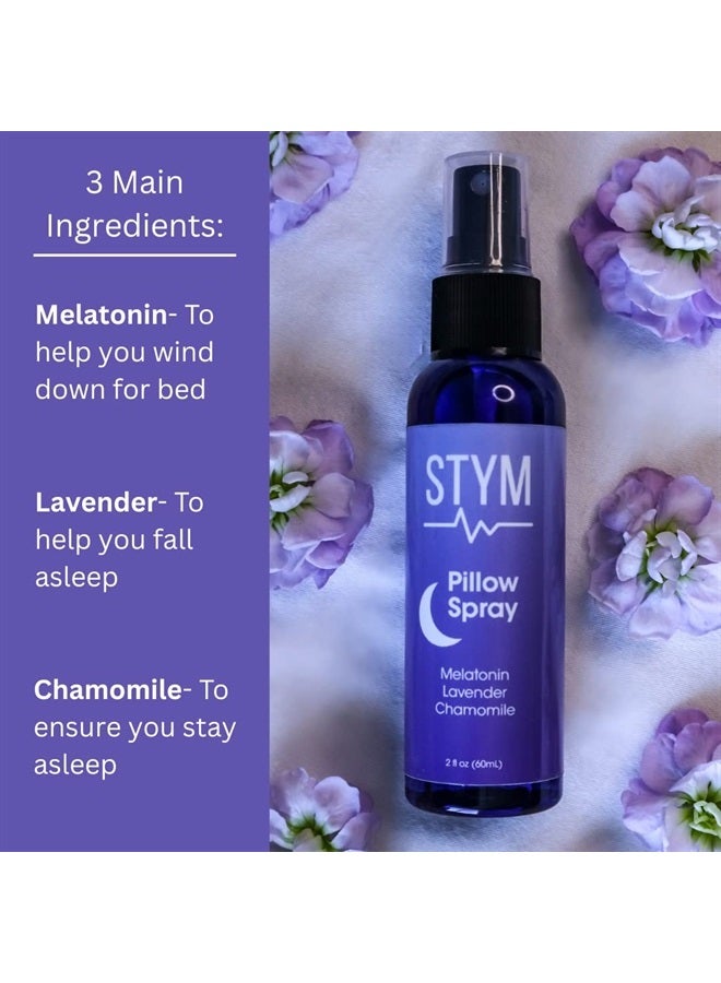 STYM Pillow Spray for Better Sleep with Melatonin, Lavender, and Chamomile, 2 Fl Oz, 2-Pack - Image 3