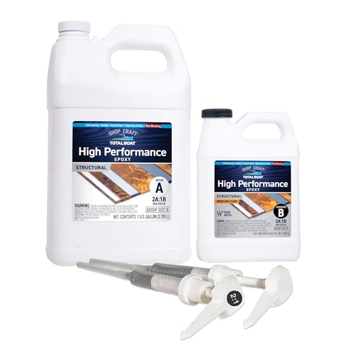 TotalBoat High Performance Epoxy Kit - Crystal Clear Marine Grade Resin and Hardener for Woodworking, Fiberglass, Wooden Boat Building and Repairs (1.5 Gallon, Medium) - Image 1
