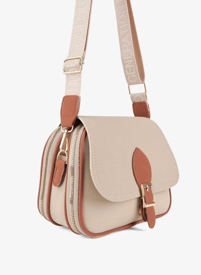 Women's Clover Vizon 4-Pocket Lidded Zipper and Snap Closure Hand and Shoulder Bag.