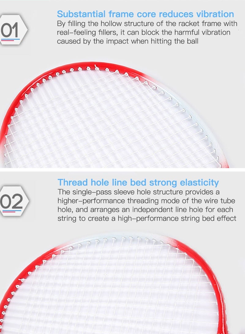 ETG Badminton Racket Durable Adult Set Training Dribbling - Image 3