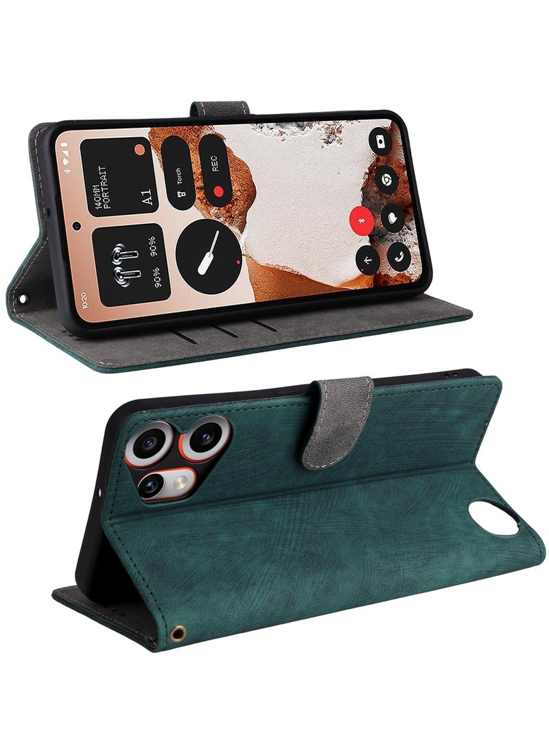 For Nothing CMF Phone 2 Pro Flip Cover with Detachable lanyard, PU Leather Full Body Protection Shockproof Flip Mobile Phone Case, RFID Anti-theft Brush Folio Wallet Case - Image 2