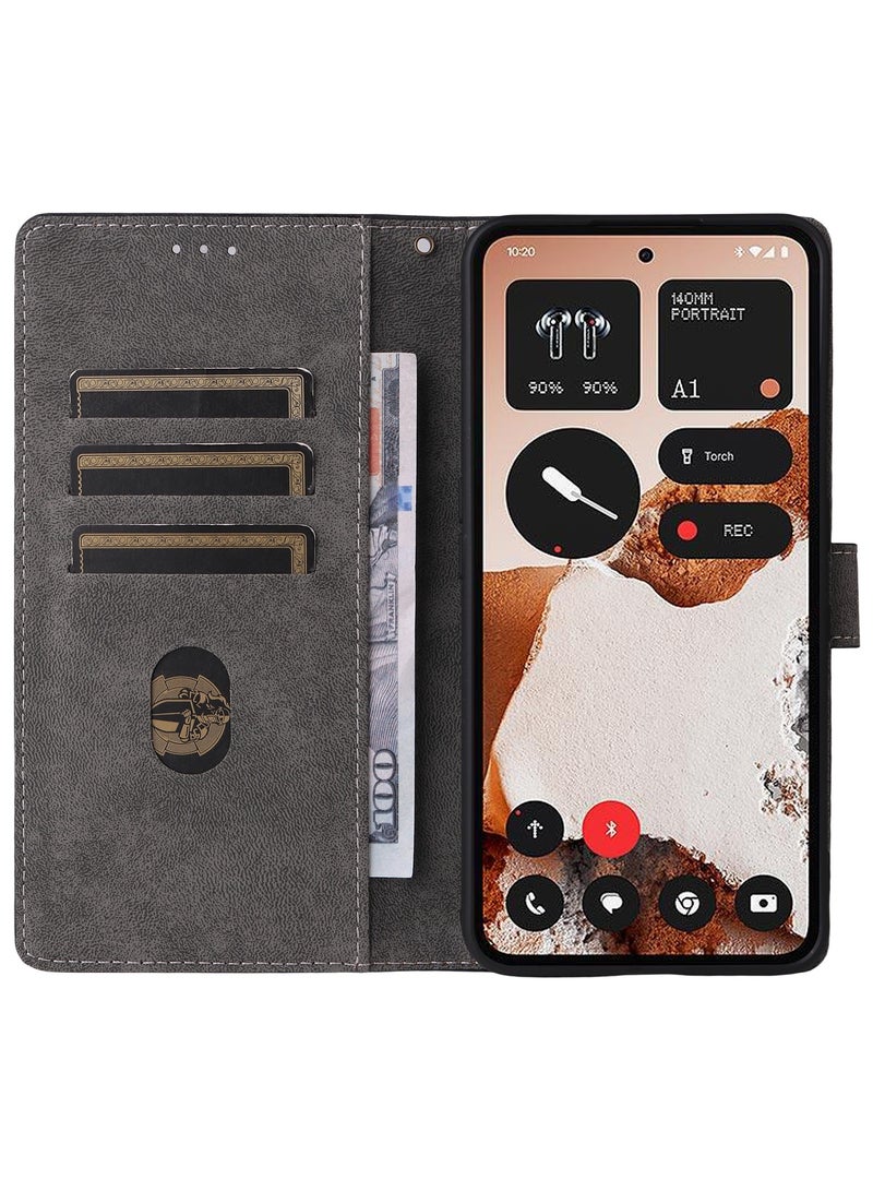 For Nothing CMF Phone 2 Pro Flip Cover with Detachable lanyard, PU Leather Full Body Protection Shockproof Flip Mobile Phone Case, RFID Anti-theft Brush Folio Wallet Case - Image 5