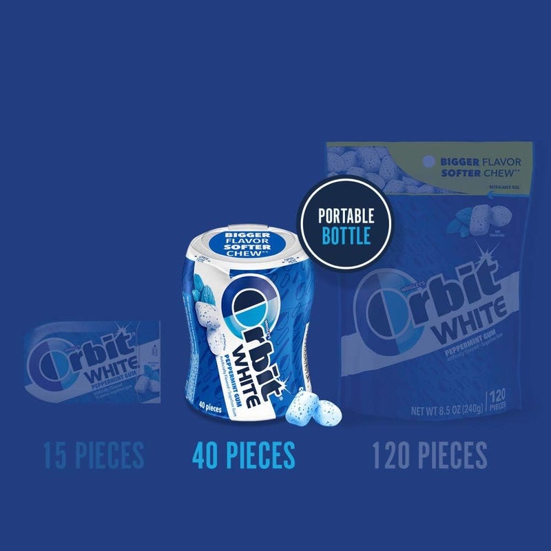 ORBIT علكة أوربت بيضاء بنكهة النعناع خالية من السكر - 4 عبوات - Image 4