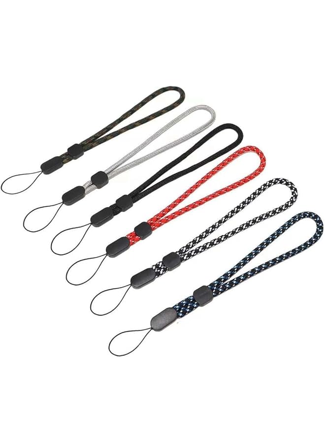 Green Tiger 6 PCS Multi-Color Adjustable Hand Wrist Straps Lanyard Nylon Lanyard with Movable Button for Phone Camera GoPro PSP Keys USB Flash Drive Wallet ID Name Tag Badge Mp3 Mp4, 8 Years - Image 1