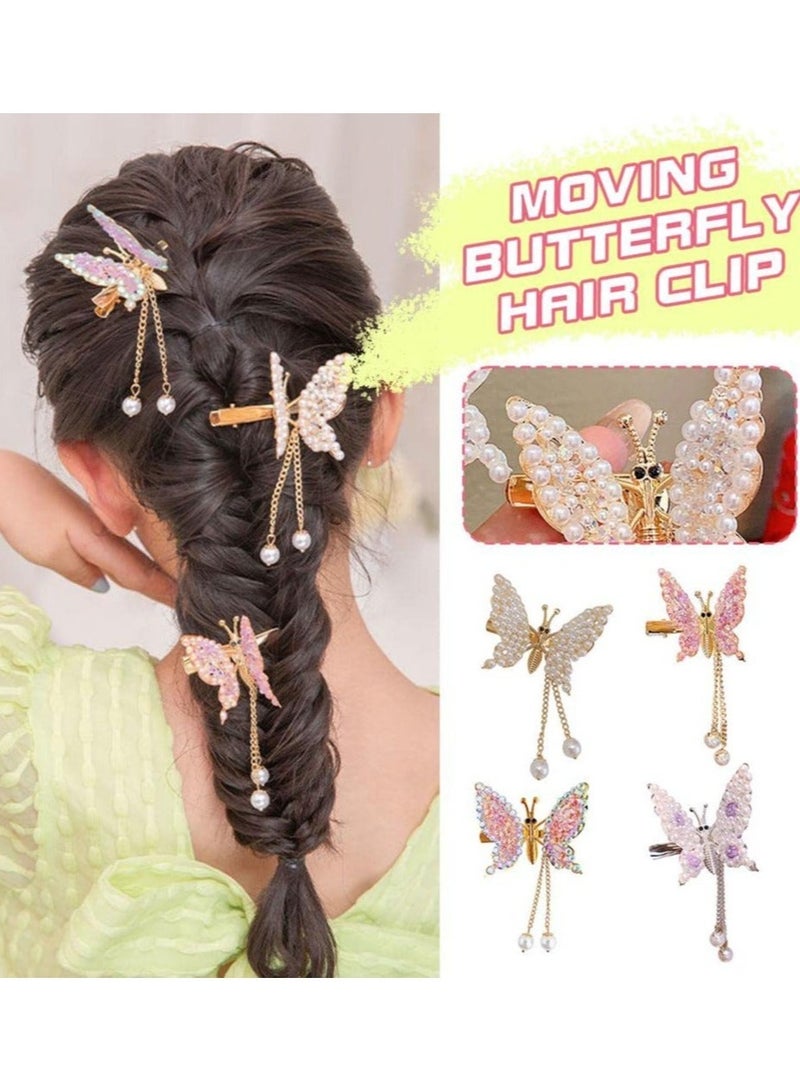 Captaintech 3Pcs Butterfly Hair Clip, Tassel Metal Hair Claw Clips, with Rhinestones,  Multi-color Hair Clips Tassel Gold Fashion Nonslip Hair Clips for All  Women Girls Styling Tools Hair Accessories - Image 4