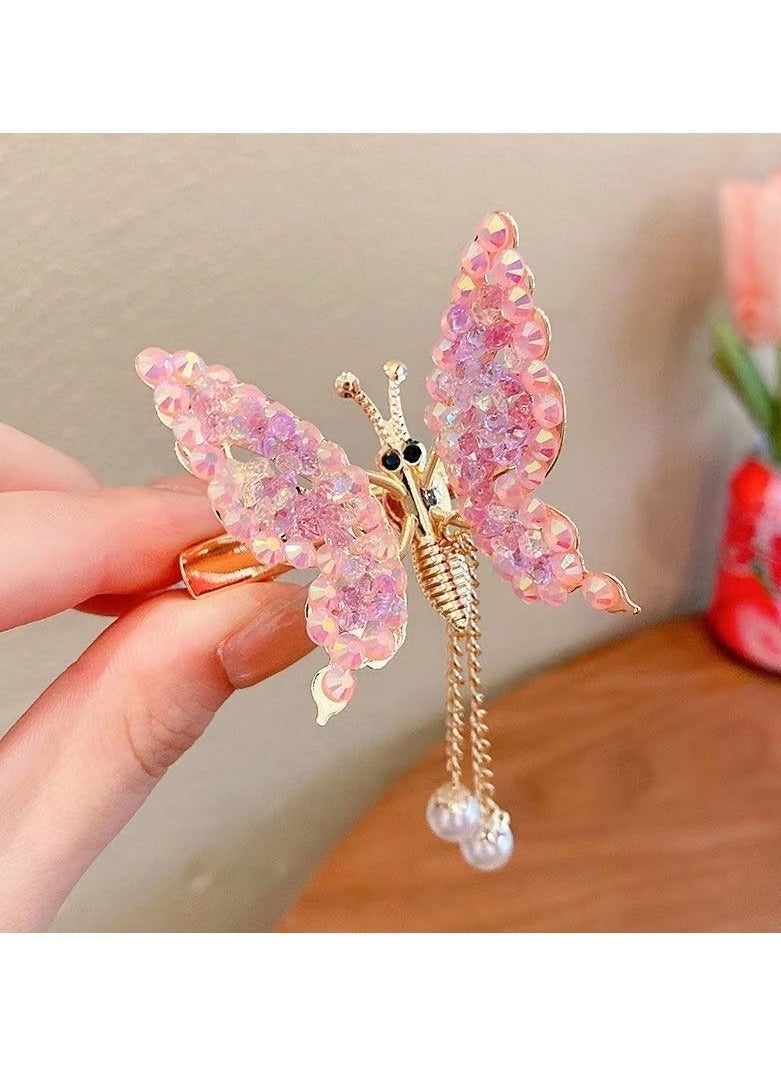 Captaintech 3Pcs Butterfly Hair Clip, Tassel Metal Hair Claw Clips, with Rhinestones,  Multi-color Hair Clips Tassel Gold Fashion Nonslip Hair Clips for All  Women Girls Styling Tools Hair Accessories - Image 5