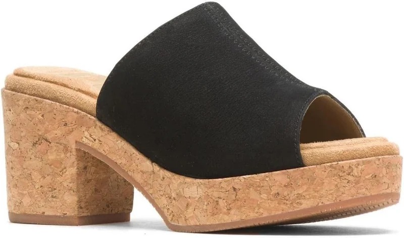 Hush Puppies HUSH PUPPIES Leather Slip-On Heeled Sandals