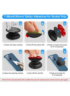 volport 3M Sticky Adhesive Replacement Compatible With Socket Mount Base Volport 10 Pack Vhb Sticker Pads For Car Magnetic Phone Holder And 2Pcs 1.38 Inches Double Sided Tape For Collapsible Grip & Stand  - Image 5