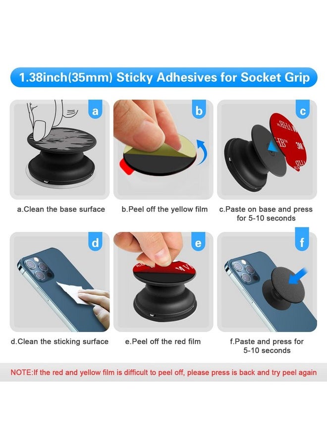volport 3M Sticky Adhesive Replacement Compatible With Socket Mount Base Volport 10 Pack Vhb Sticker Pads For Car Magnetic Phone Holder And 2Pcs 1.38 Inches Double Sided Tape For Collapsible Grip & Stand  - Image 5