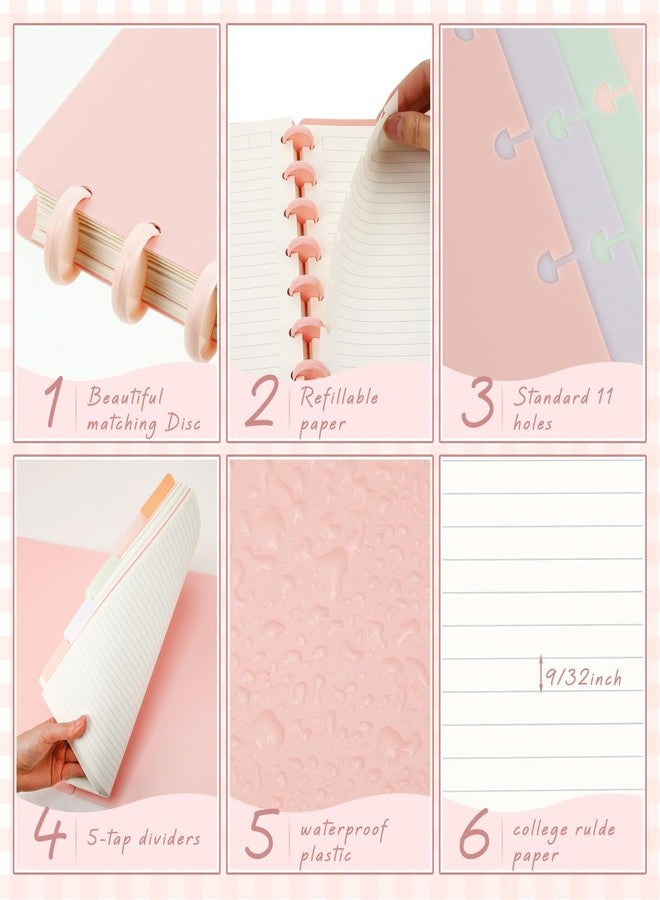 جلينمال مجموعة دفاتر غلينمال، 4 مجموعات، مقاس الرسائل 8.5 × 11 بوصة، ذات حلقات، تتضمن أغلفة، حلقات، 5 فواصل لتدوين الملاحظات، مسطرة، صفحات قابلة للإزالة، دفتر مواد قابل لإعادة التعبئة، مناسب للمدرسة والمكتب (لون منعش). - Image 3