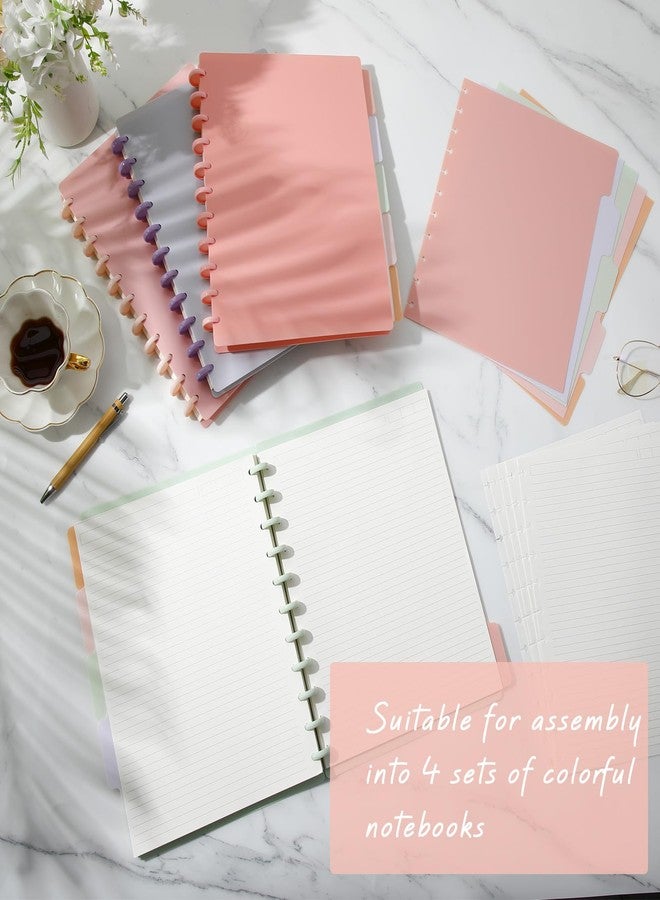 جلينمال مجموعة دفاتر غلينمال، 4 مجموعات، مقاس الرسائل 8.5 × 11 بوصة، ذات حلقات، تتضمن أغلفة، حلقات، 5 فواصل لتدوين الملاحظات، مسطرة، صفحات قابلة للإزالة، دفتر مواد قابل لإعادة التعبئة، مناسب للمدرسة والمكتب (لون منعش). - Image 4