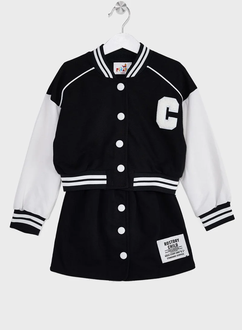 Pinata Girls Baseball Jacket And Skirt Set