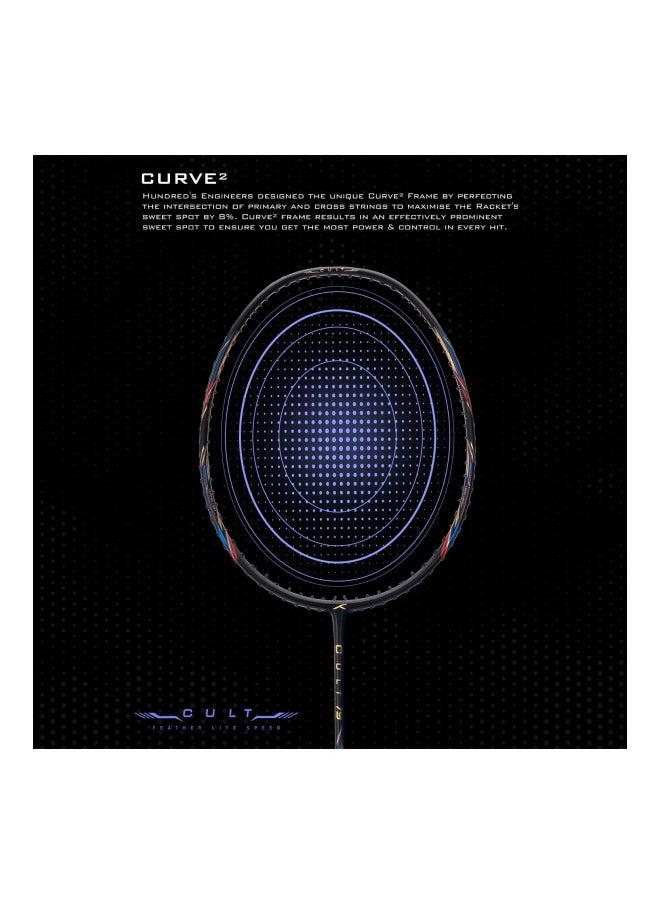 HUNDRED HUNDRED Cult 79 Strung Badminton Racket – 79 g (5U), Head-Heavy, Pre-Strung with Cover (Black/Navy)  - Image 5
