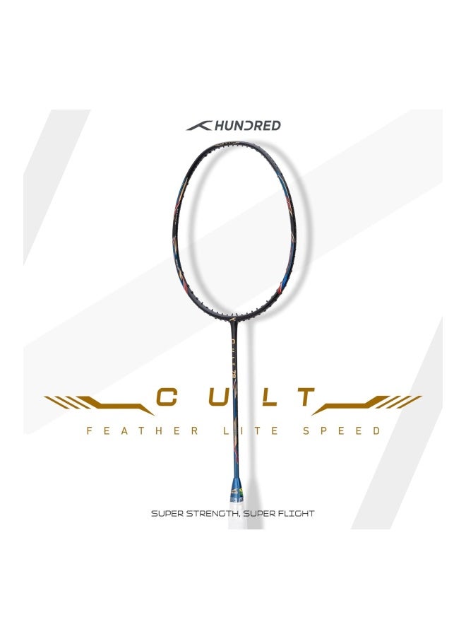 HUNDRED HUNDRED Cult 79 Strung Badminton Racket – 79 g (5U), Head-Heavy, Pre-Strung with Cover (Black/Navy)  - Image 2