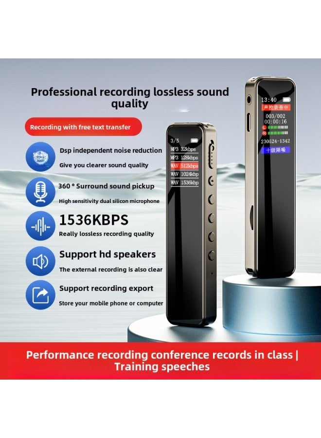 Generic High Definition Noise Reduction Recording Pen Super Long Standby Class Recorder Special Artifact Recording Pen Voice To Text Professional-Color:Top Version [ten-level Noise Reduction + Ai Voice] Enlarged Battery-Capacity:Free Memory 128g [comes With Lanyard + Ai Card] 20-year Warranty  - Image 1