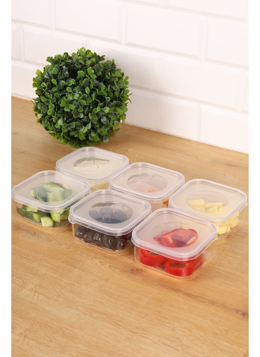 DNS Home - 6-Piece Breakfast Set Storage Container Acrylic Food Storage Container with Vacuum Lid 0,25 ml - Image 1
