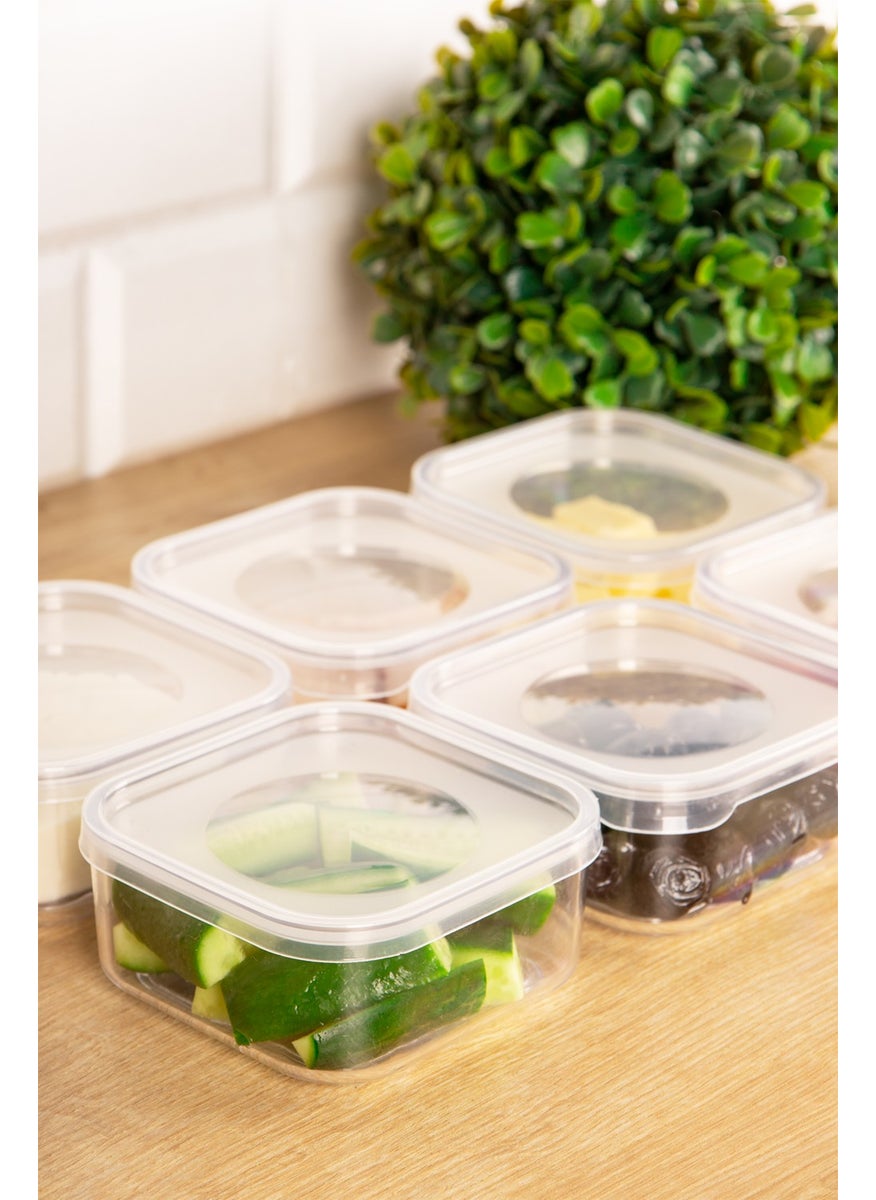 DNS Home - 6-Piece Breakfast Set Storage Container Acrylic Food Storage Container with Vacuum Lid 0,25 ml - Image 1