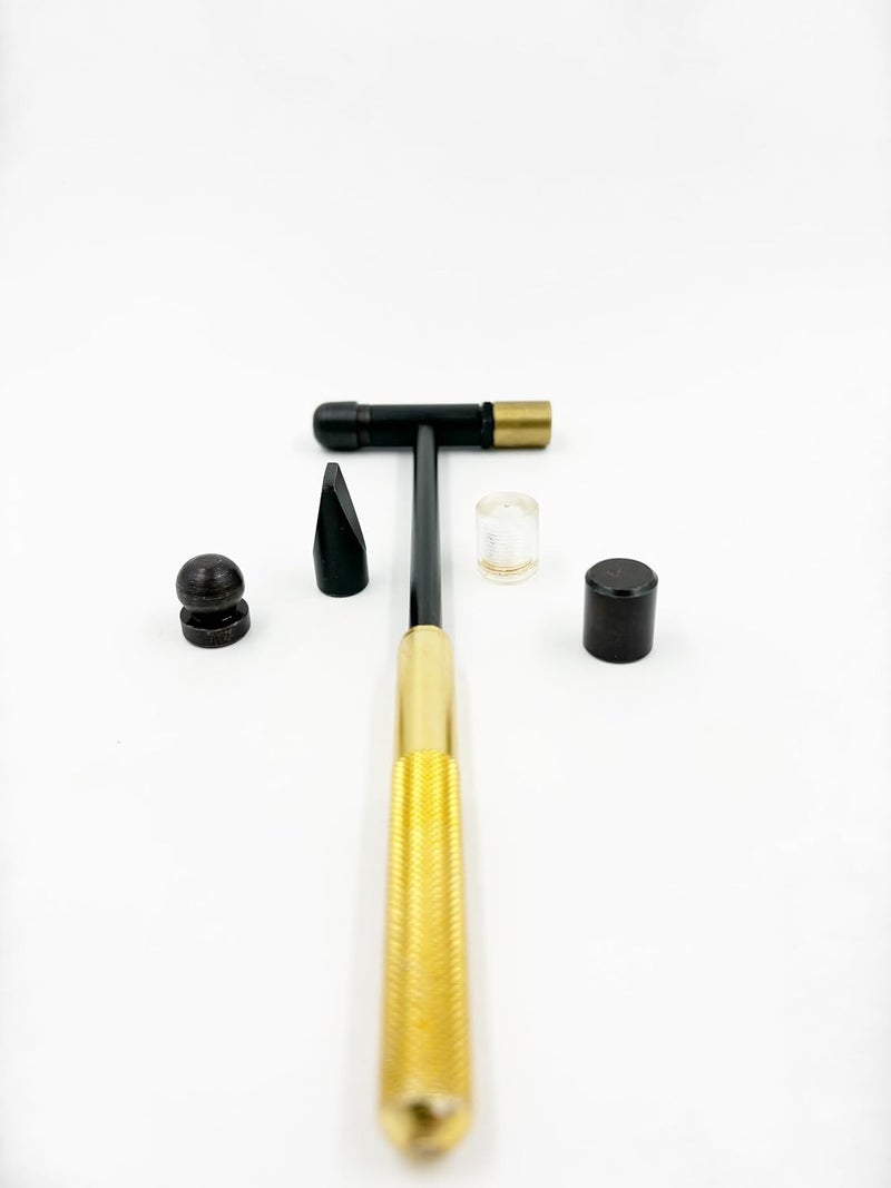 SAMENX Tools Mini Brass Hammer Portable 6in1 Set for ChasingFlattening Soft Metals - Image 1